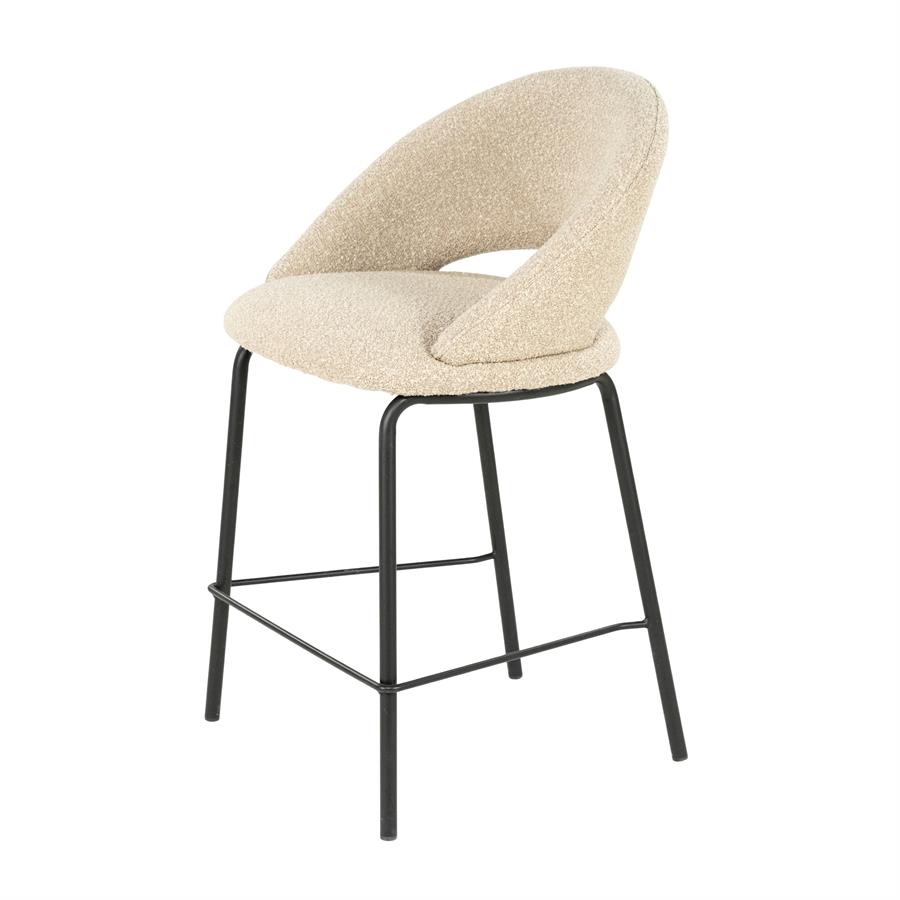Barstoel Nido Chenille - Taupe (zithoogte 65cm) - Afbeelding 2