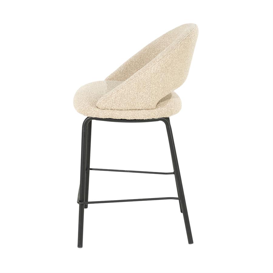 Barstoel Nido Chenille - Taupe (zithoogte 65cm) - Afbeelding 3