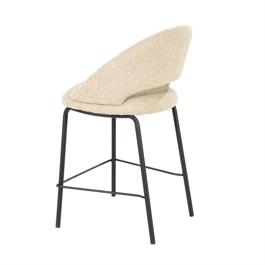 Barstoel Nido Chenille - Taupe (zithoogte 65cm) - Afbeelding 4