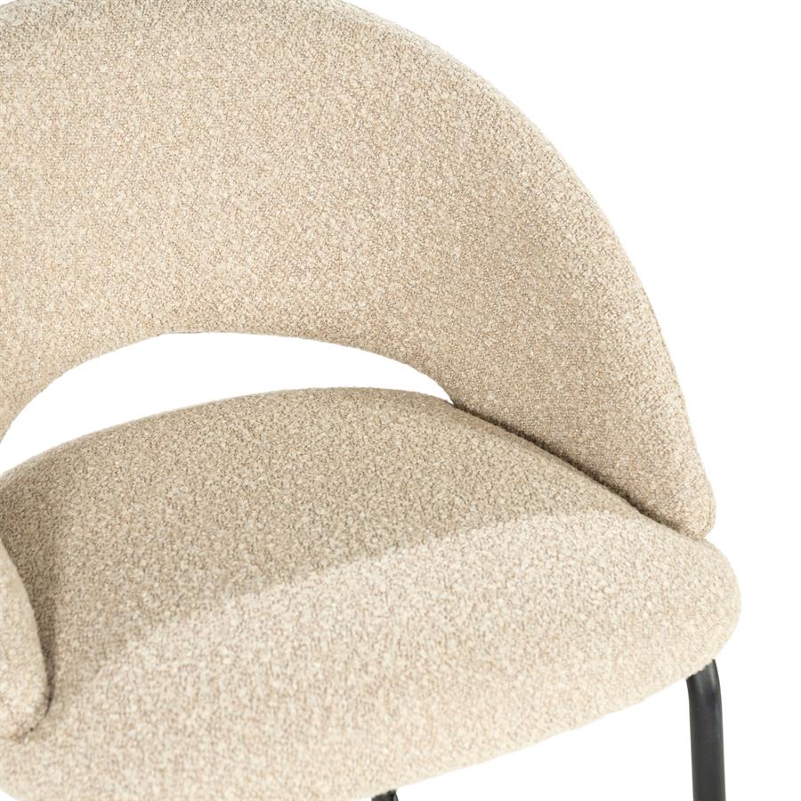 Barstoel Nido Chenille - Taupe (zithoogte 65cm) - Afbeelding 8