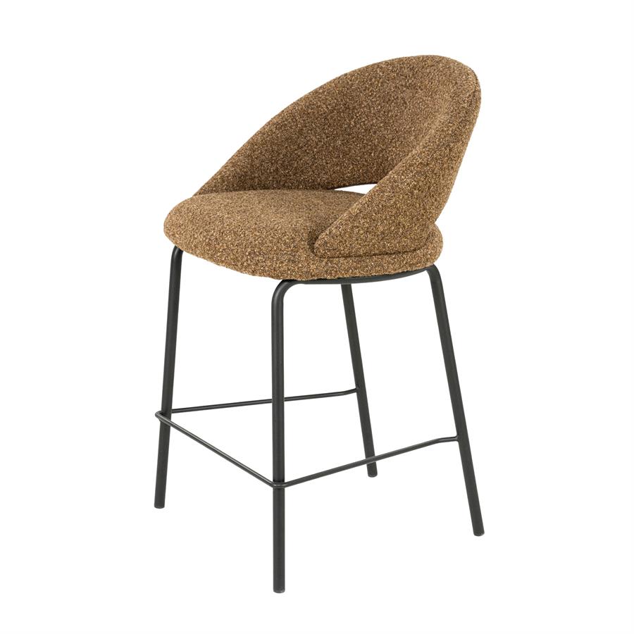 Barstoel Nido Chenille - Bruin (zithoogte 65cm) - Afbeelding 2