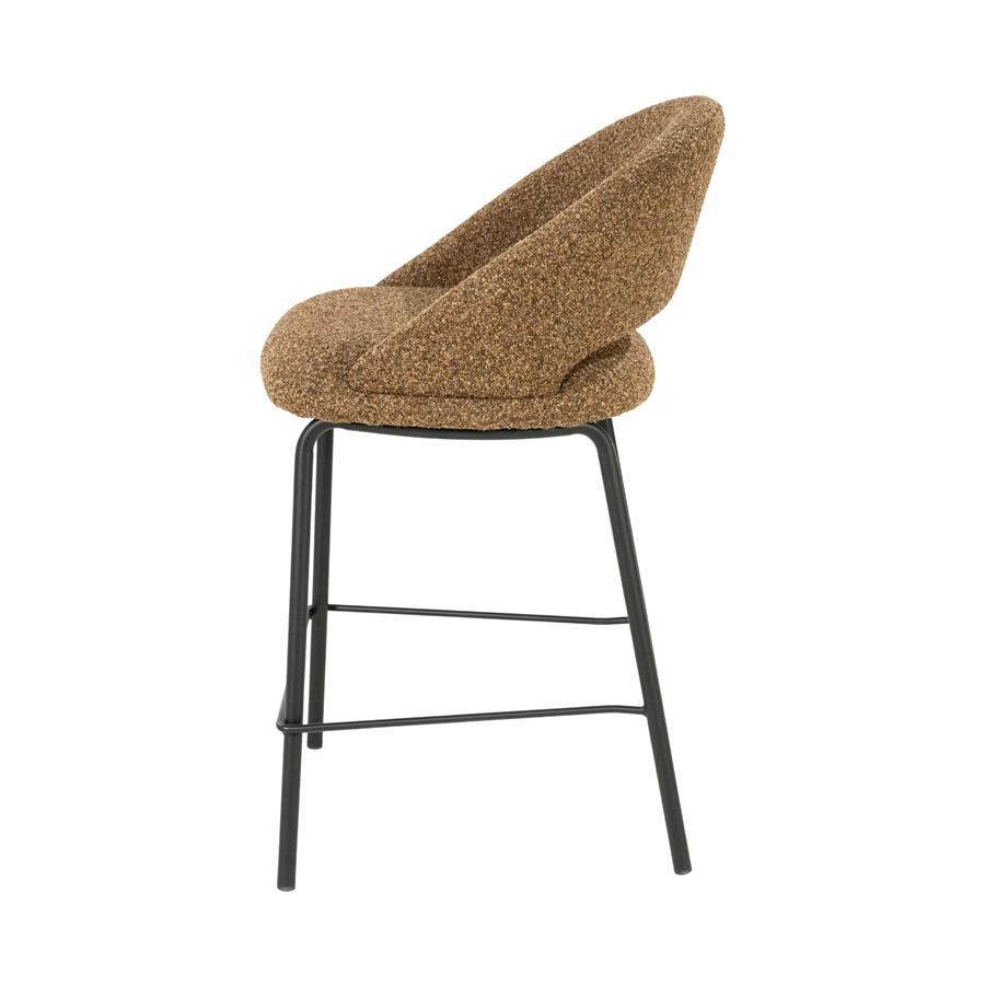 Barstoel Nido Chenille - Bruin (zithoogte 65cm) - Afbeelding 3