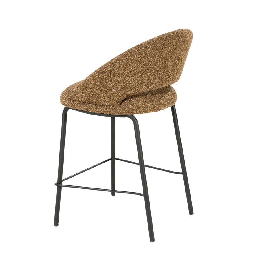 Barstoel Nido Chenille - Bruin (zithoogte 65cm) - Afbeelding 4