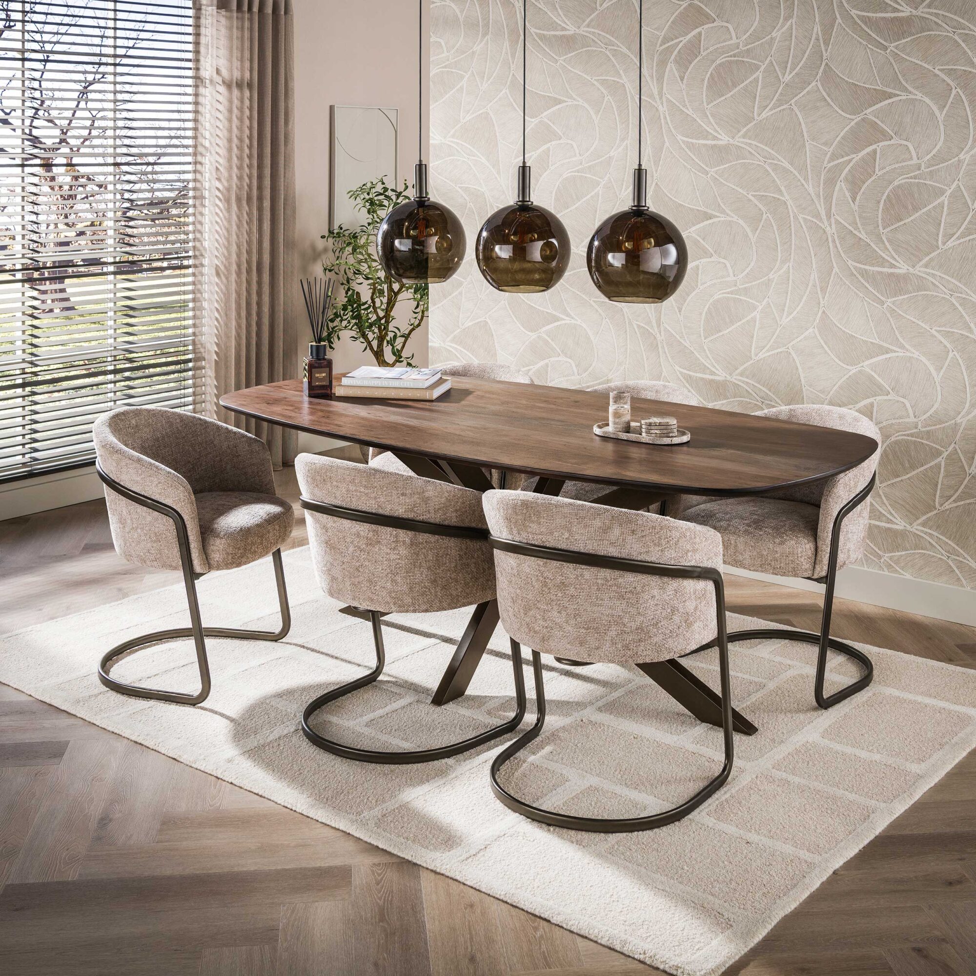 Eettafel Arhus Solid Deens ovaal, Acaciahout - Bruin - 215x90cm - Afbeelding 2