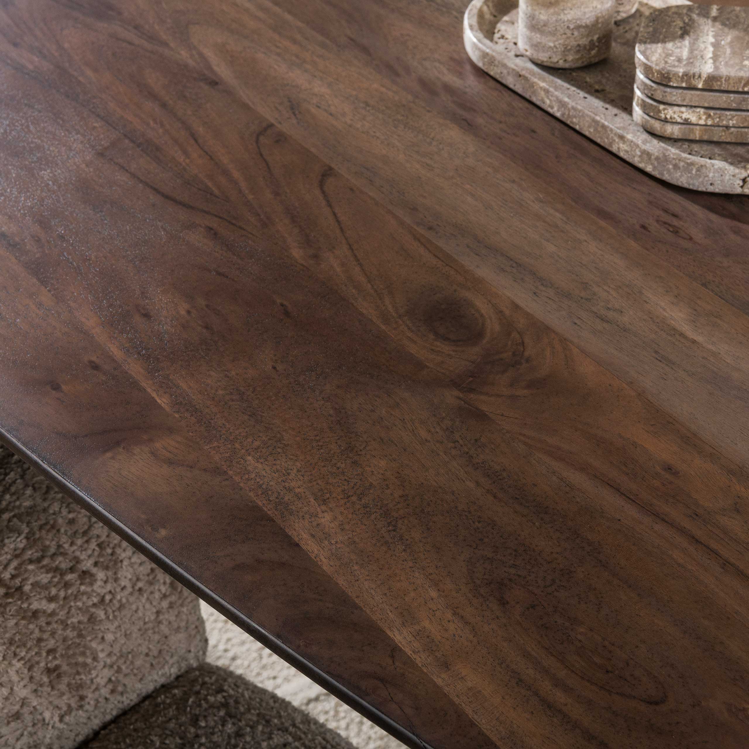 Eettafel Arhus Solid Deens ovaal, Acaciahout - Bruin - 215x90cm - Afbeelding 4