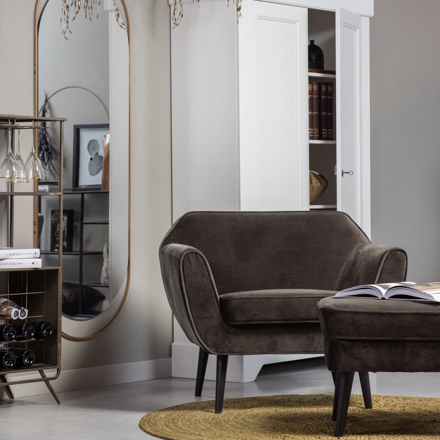 Fauteuil Rocco - Velvet Warmgroen - Afbeelding 7