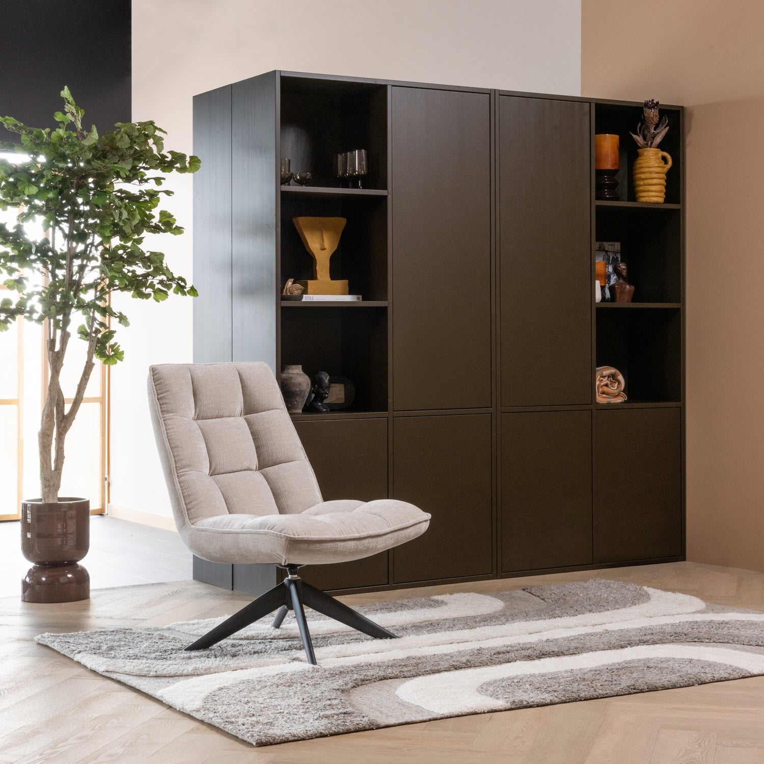 Plantenpot Toval Laag Metaal Hoogglans Paars - Bruin - Afbeelding 3