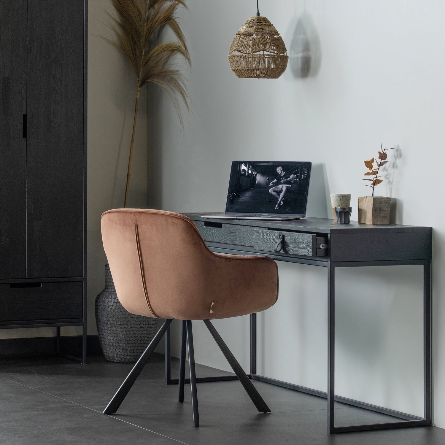 Bureau Silas 140 x 44cm, kleur Zwart - Afbeelding 9