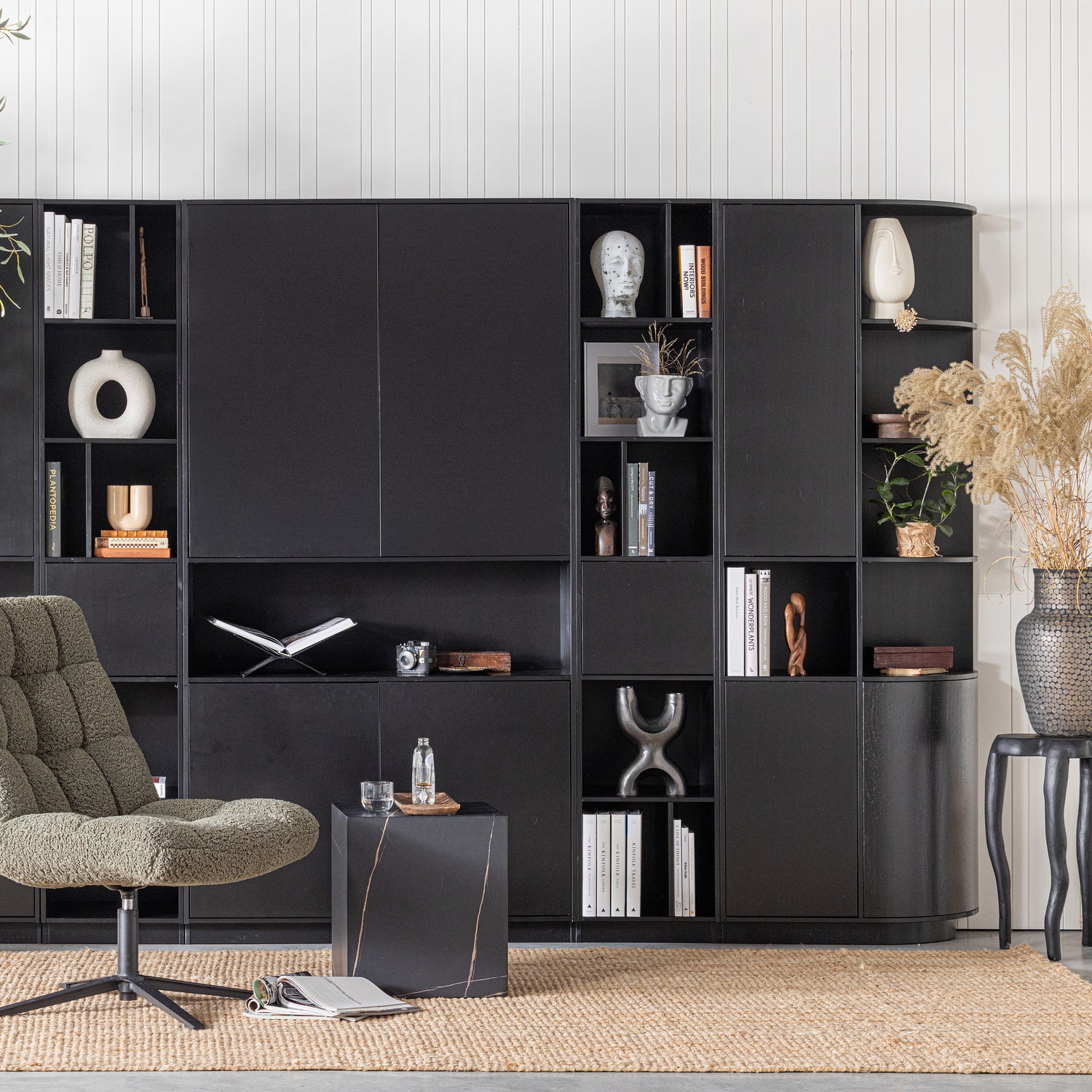 Opbergkast Finca Mat zwart, 210 x 78cm - Afbeelding 11