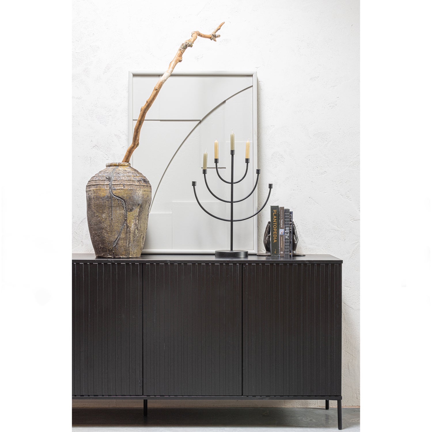 Dressoir New Gravure 200cm - Zwart - Afbeelding 11