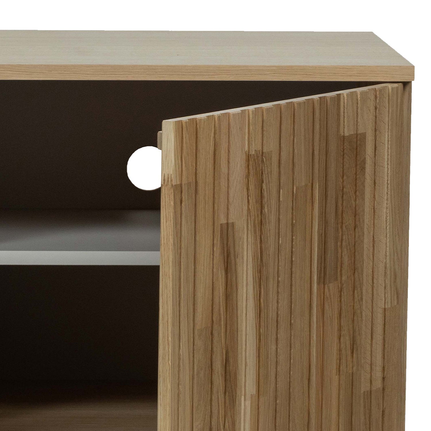 TV-meubel New Gravure Grenen 150cm, kleur Naturel - Afbeelding 9