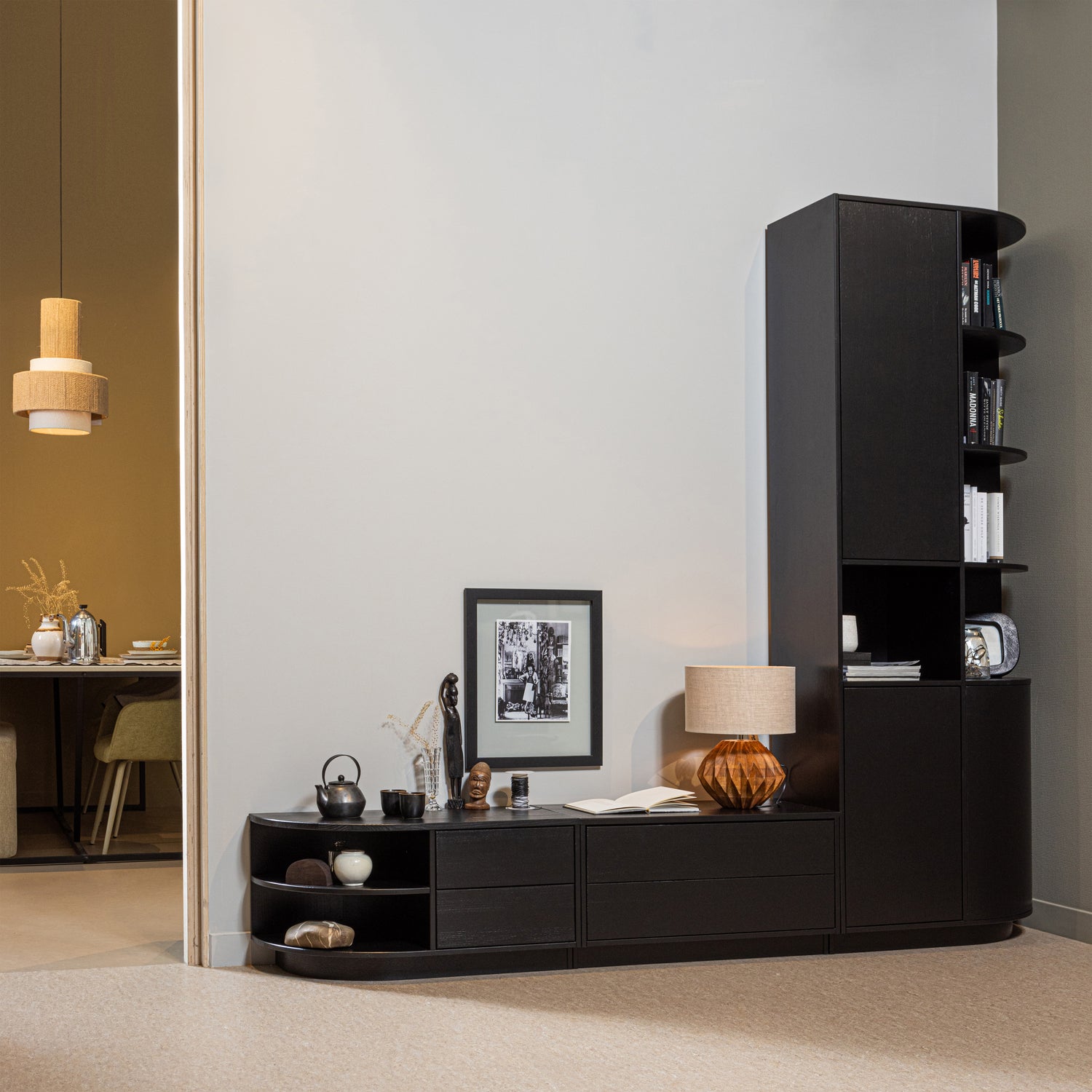 Opbergkast Finca Mat zwart, 210 x 78cm - Afbeelding 12