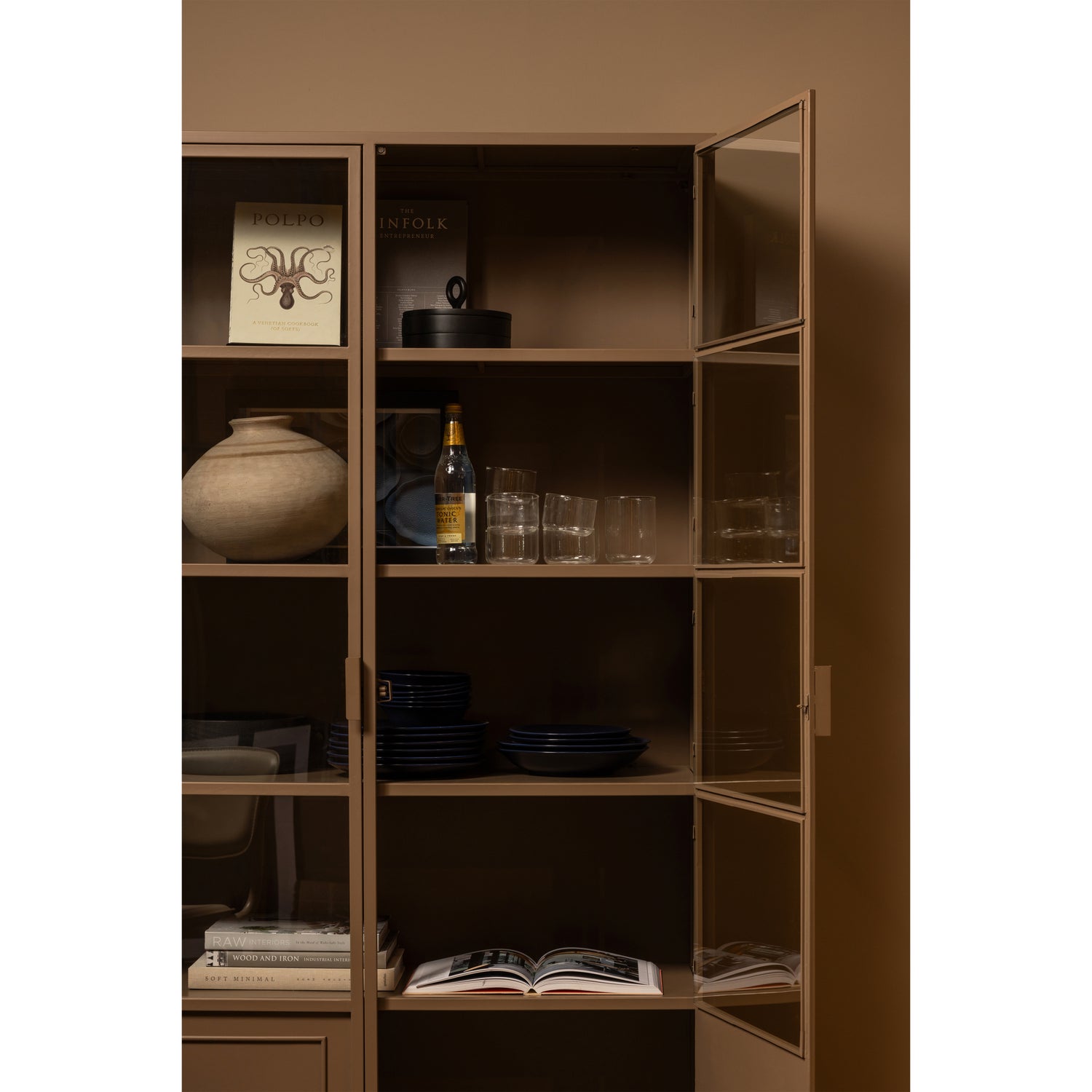 Vitrinekast Ronja 189 x 110cm - Bruin - Afbeelding 5