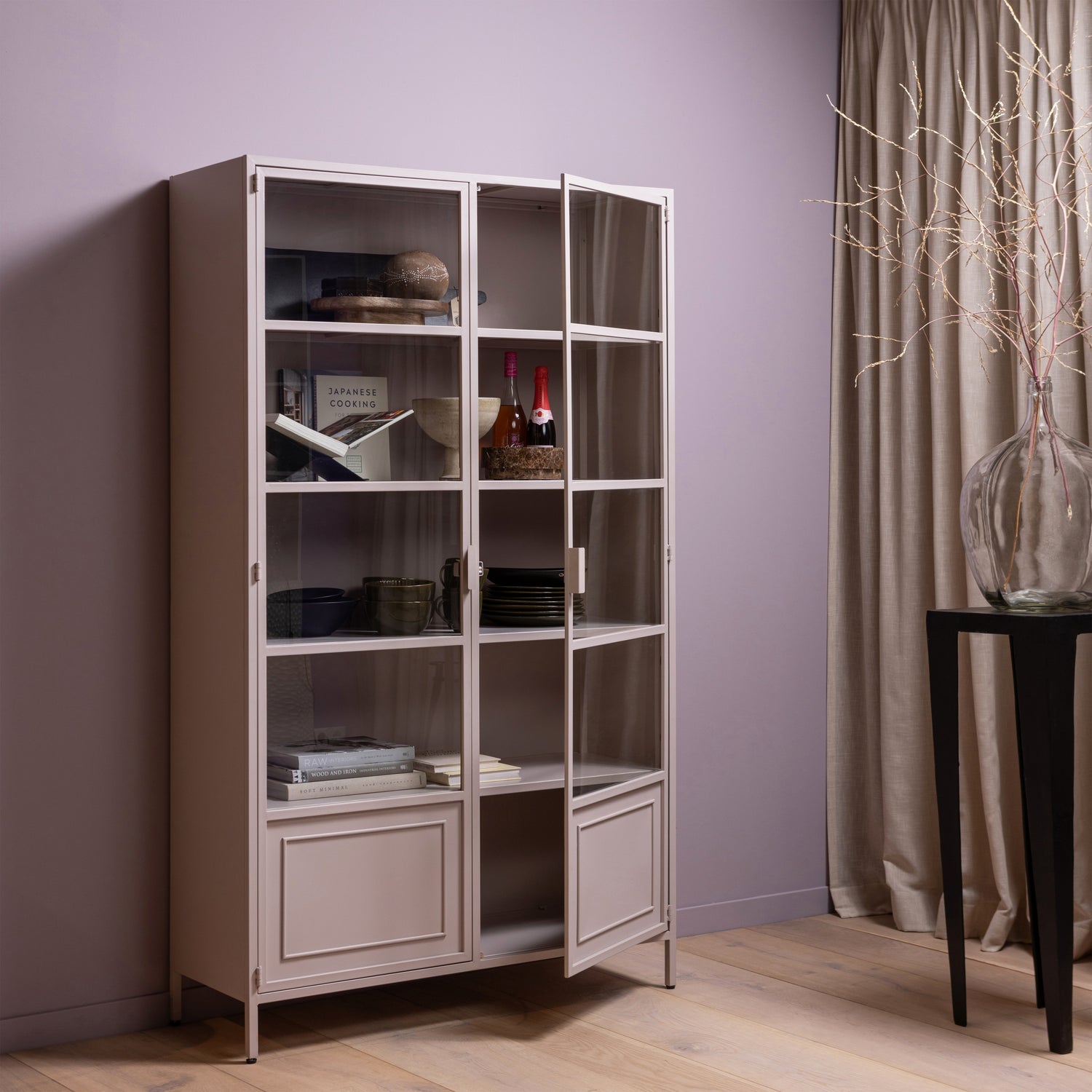 Vitrinekast Ronja 189 x 110cm - Roze - Afbeelding 5