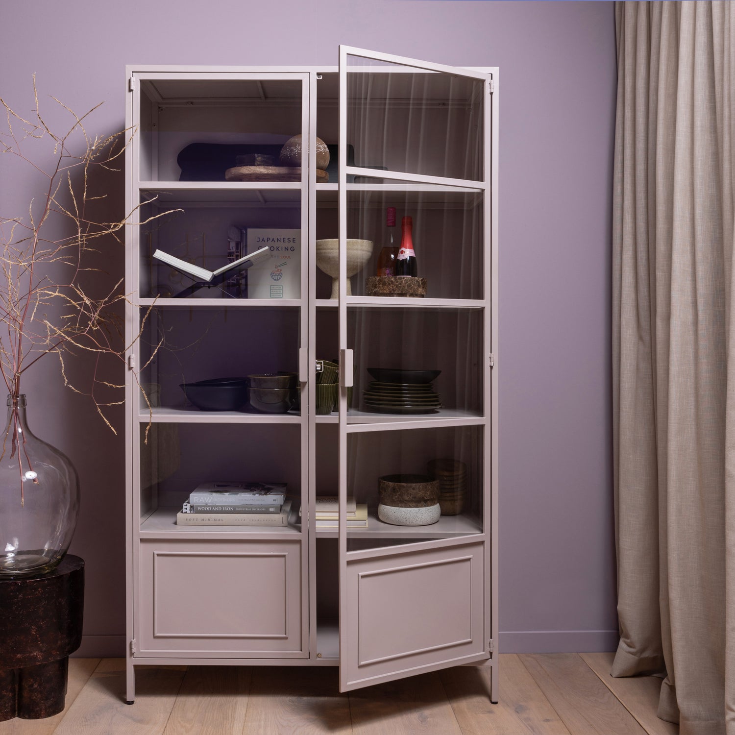 Vitrinekast Ronja 189 x 110cm - Roze - Afbeelding 6