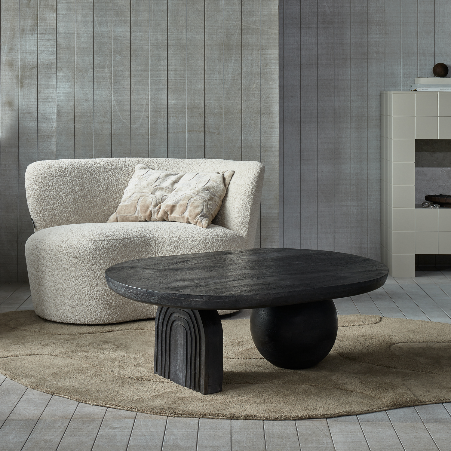 Salontafel Steppe Mangohout, 110 x 72cm, kleur zwart - Afbeelding 9