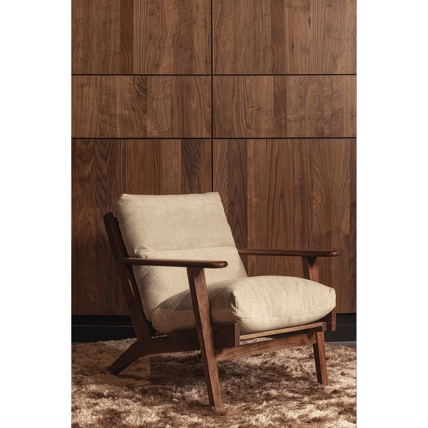Fauteuil Houston Bouclé - Hout Naturel - Afbeelding 7