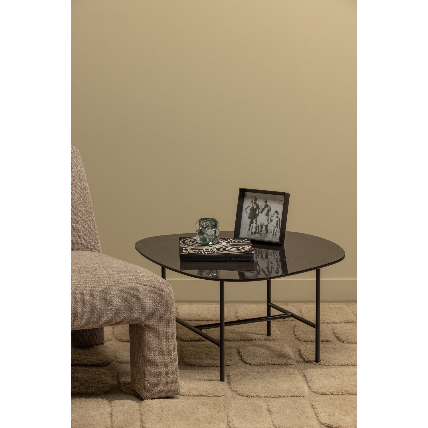 Salontafel Vajen Zwart Marmeren Look Blad 70x70 cm - Afbeelding 9