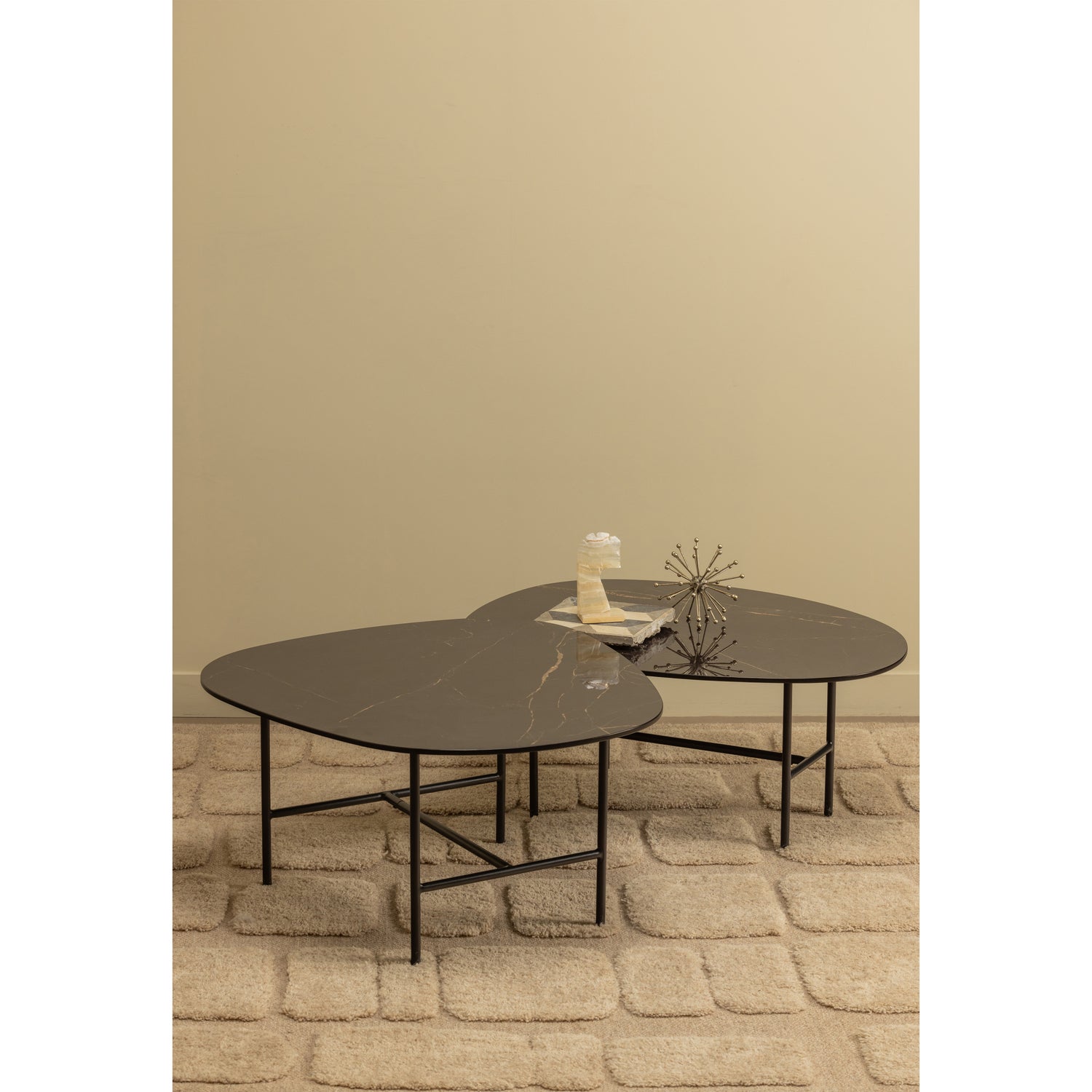 Salontafel Vajen Zwart Marmeren Look Blad 70x70 cm - Afbeelding 10