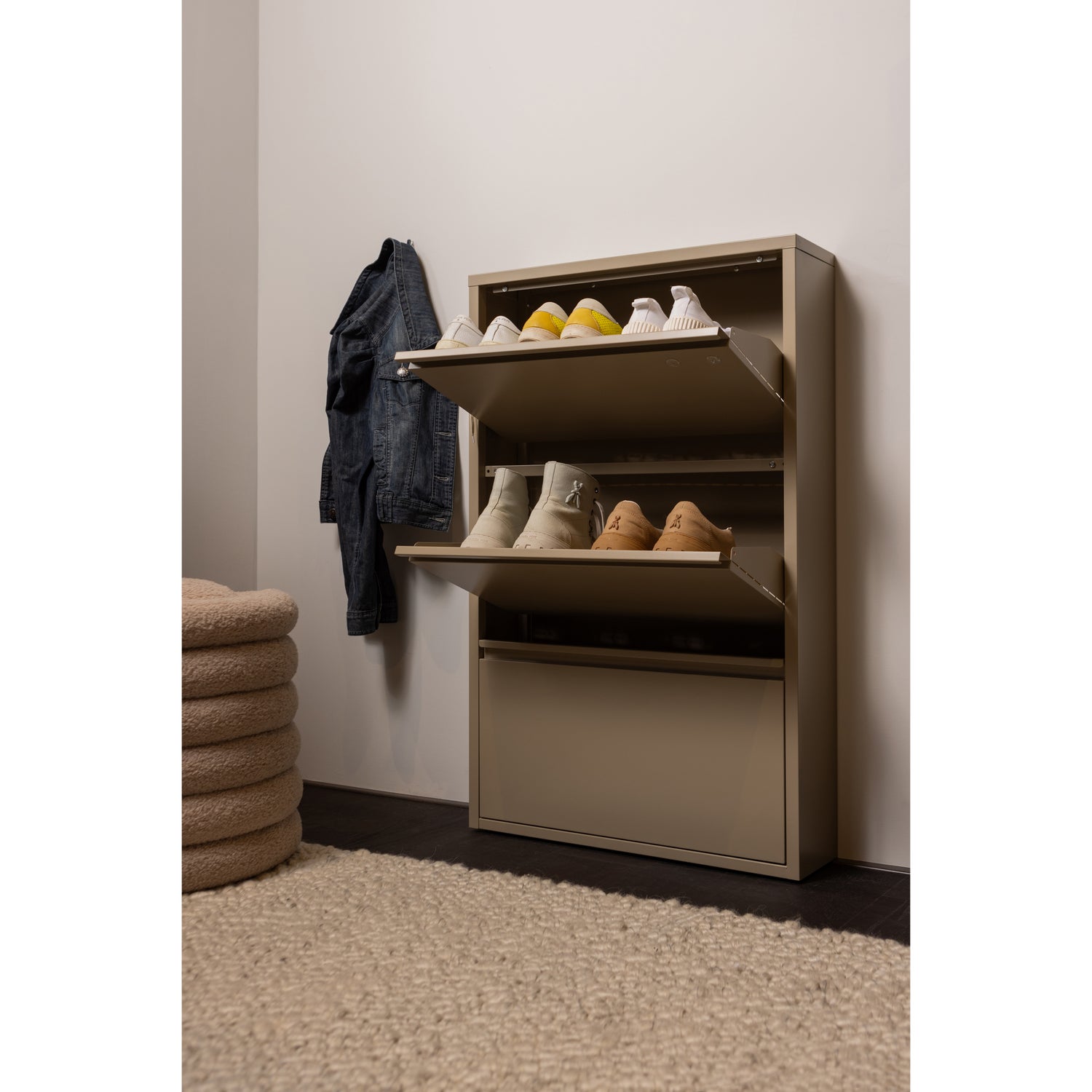 Schoenenkast Sabine 3-laags, 103 x 66cm - Zand - Afbeelding 11