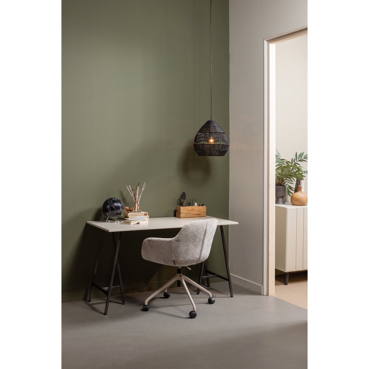 Bureaustoel Morros Chenille - Taupe - Afbeelding 10