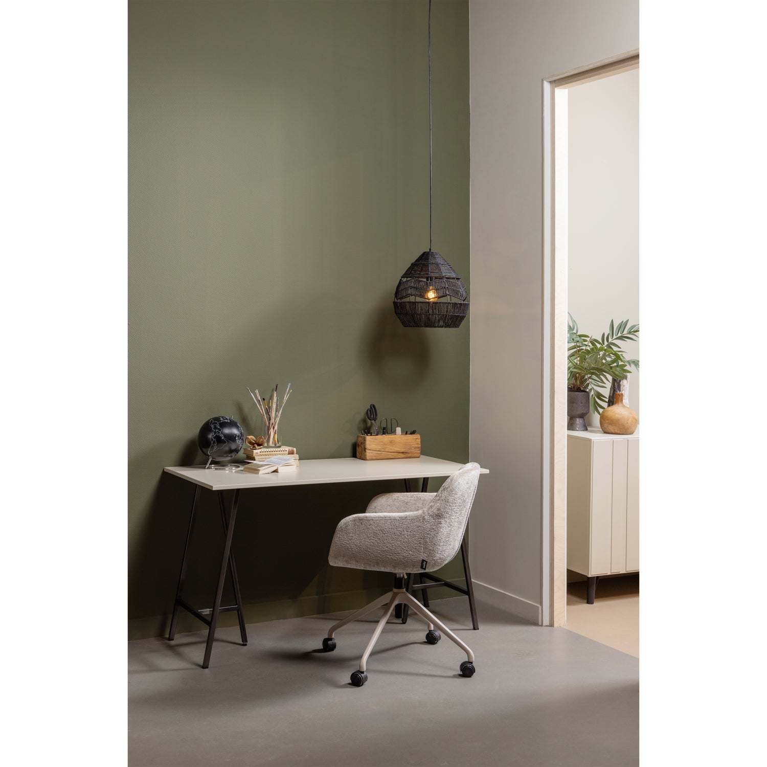 Bureaustoel Morros Chenille - Taupe - Afbeelding 11
