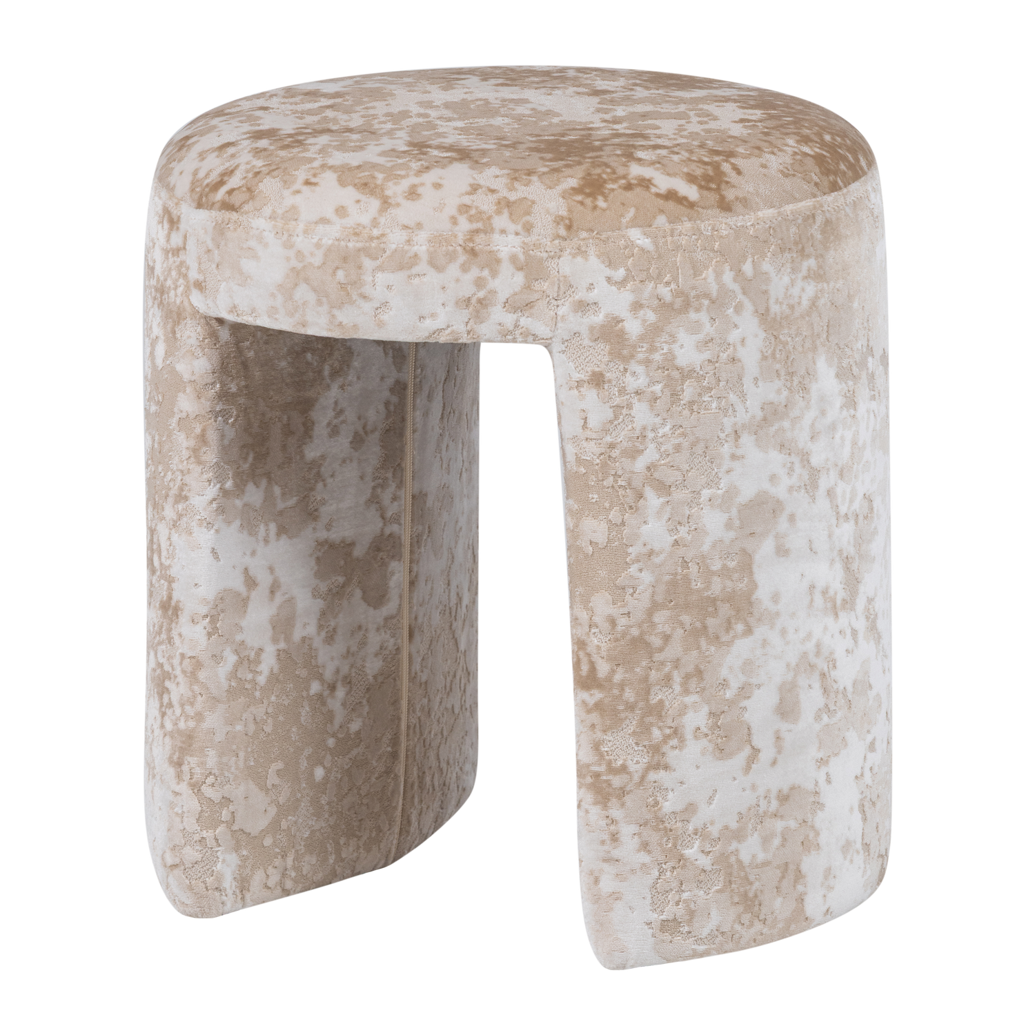 Kruk Charlie Gestoffeerde Structuur Stof - Beige