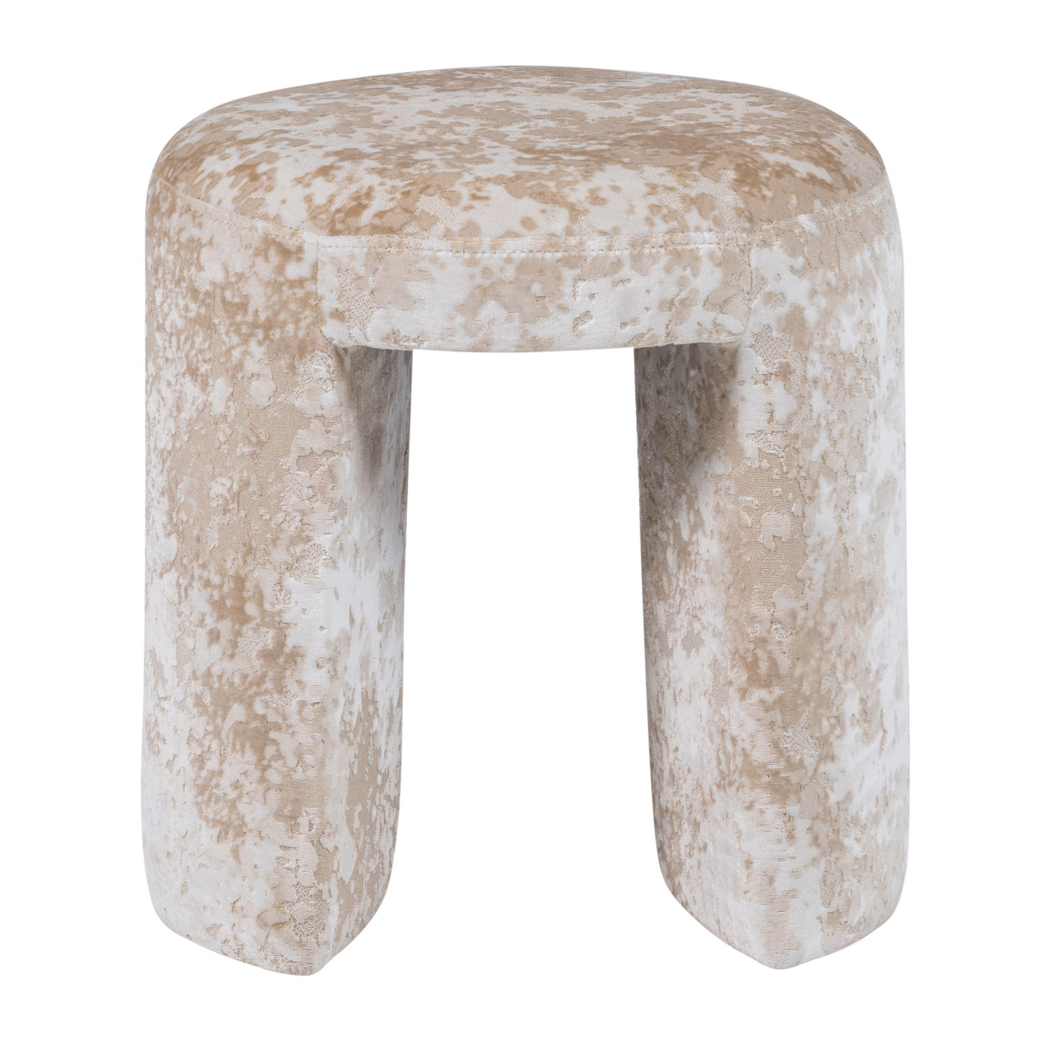 Kruk Charlie Gestoffeerde Structuur Stof - Beige - Afbeelding 3