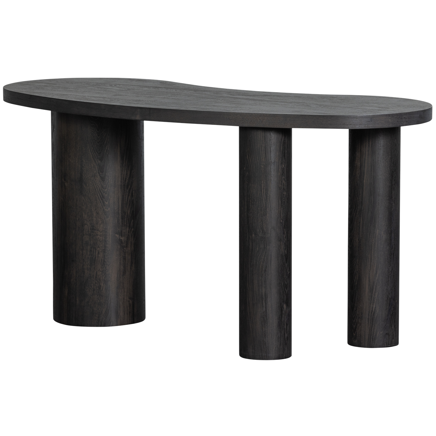 Organisch Bureau / Sidetable Maan MDF 150cm, kleur donkerbruin