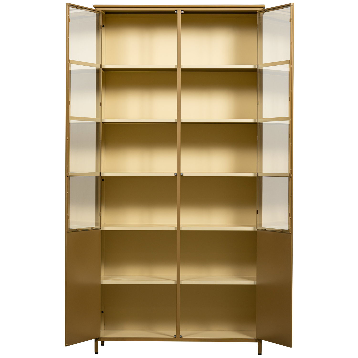 Vitrinekast Exhibit 200 x 99cm - Honinggeel - Afbeelding 5