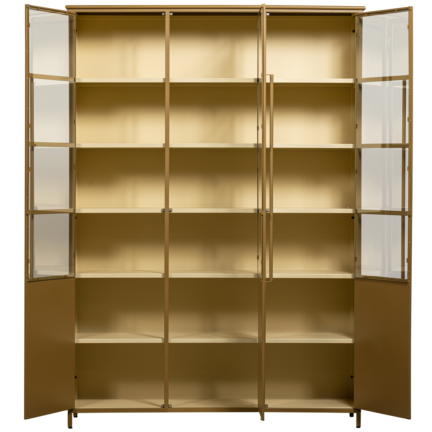 Vitrinekast Exhibit 200 x 140cm - Honinggeel - Afbeelding 5