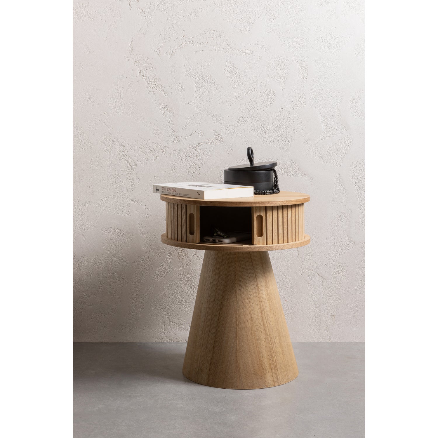Rond Nachtkastje Karri Populierenhout, 38cm - Naturel - Afbeelding 10