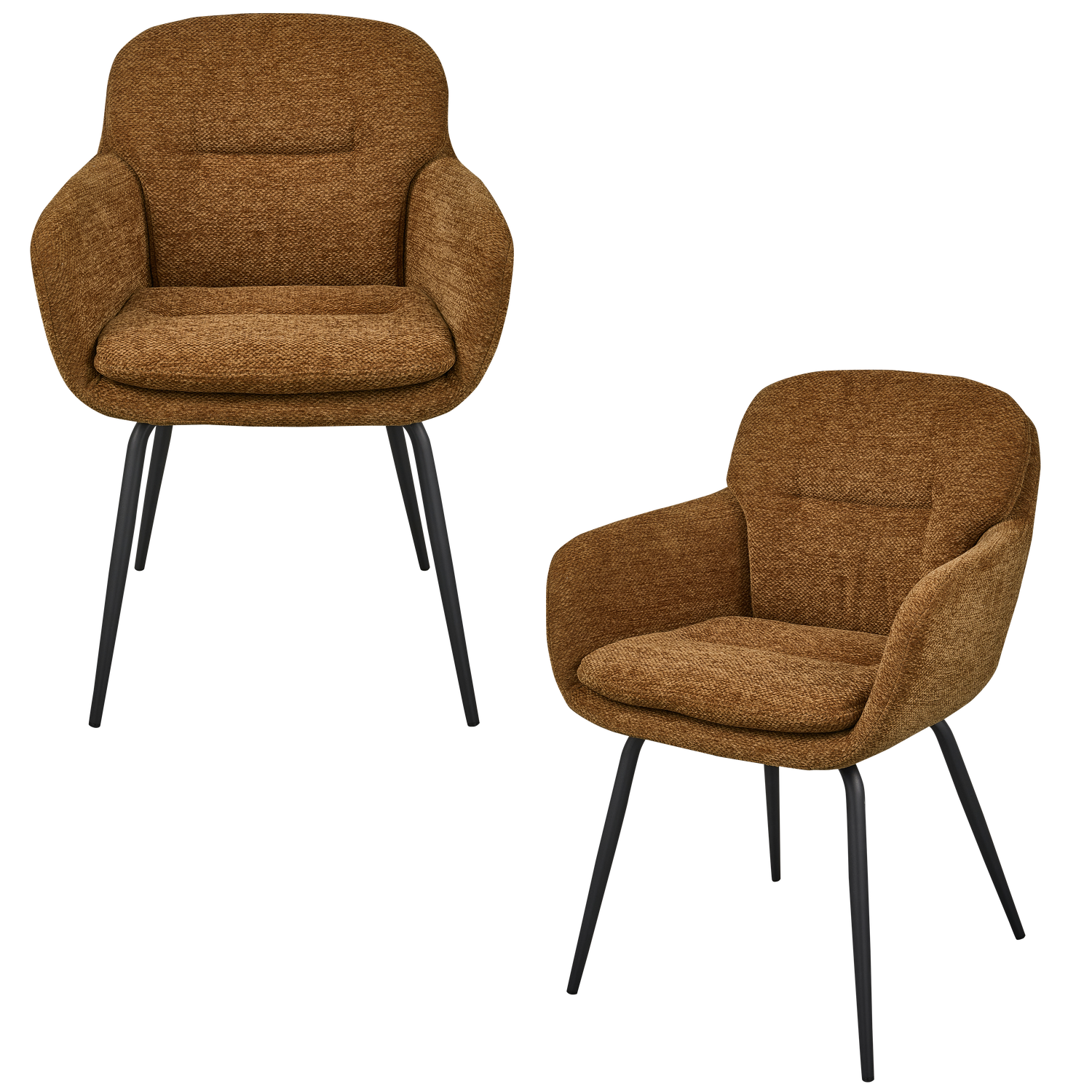 Eetkamerstoel Runa Chenille - Caramel - Afbeelding 10