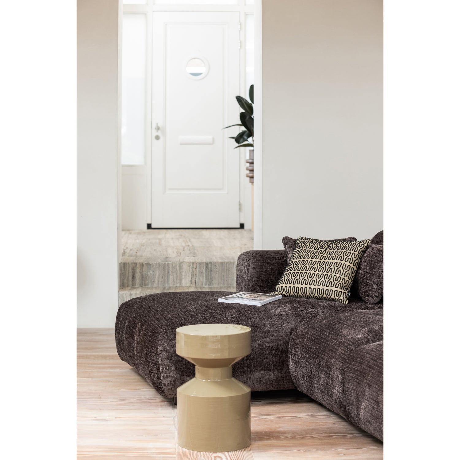 Cloud Loungebank links geweven chenille warm bruin - Afbeelding 10