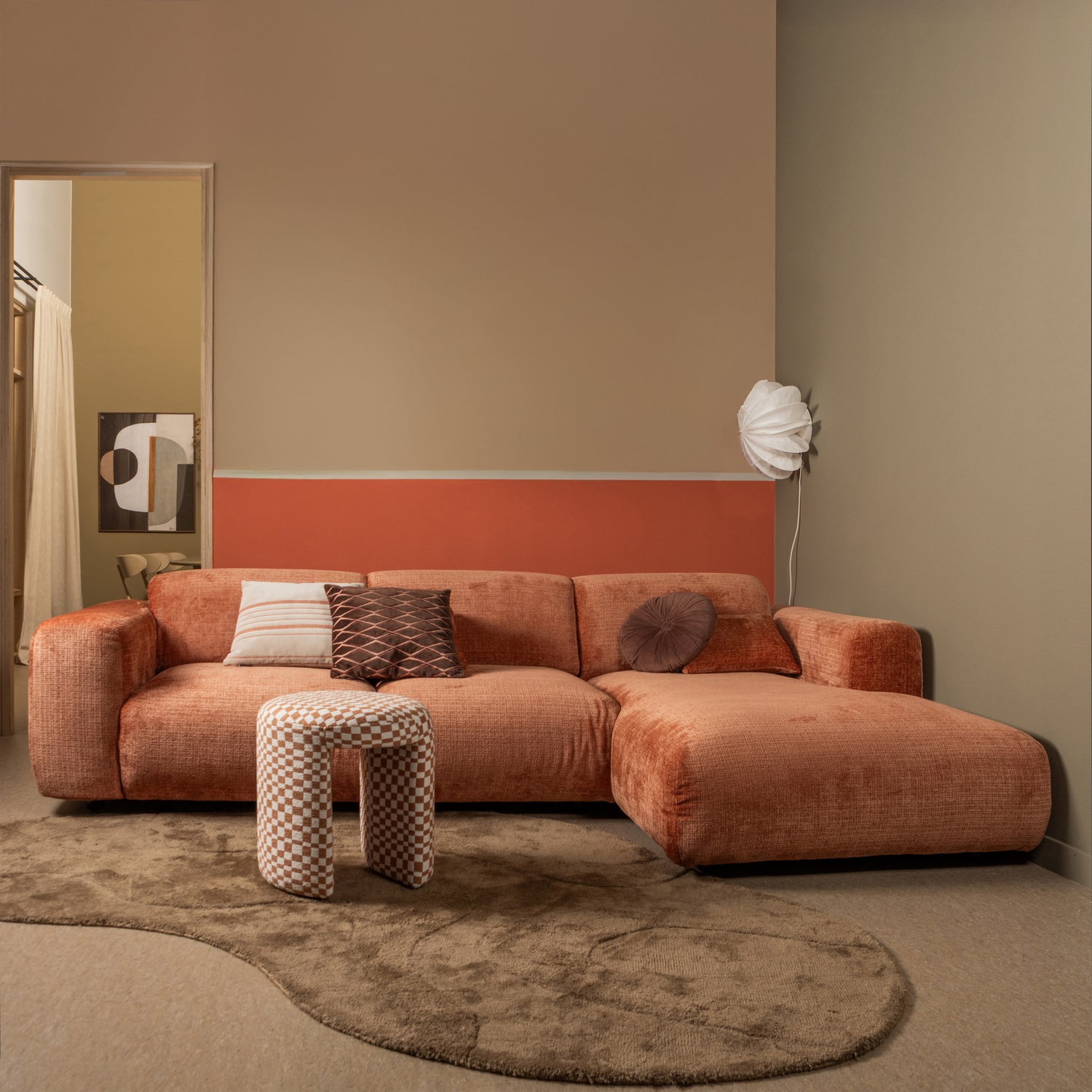 Cloud Loungebank rechts geweven chenille terra - Afbeelding 10
