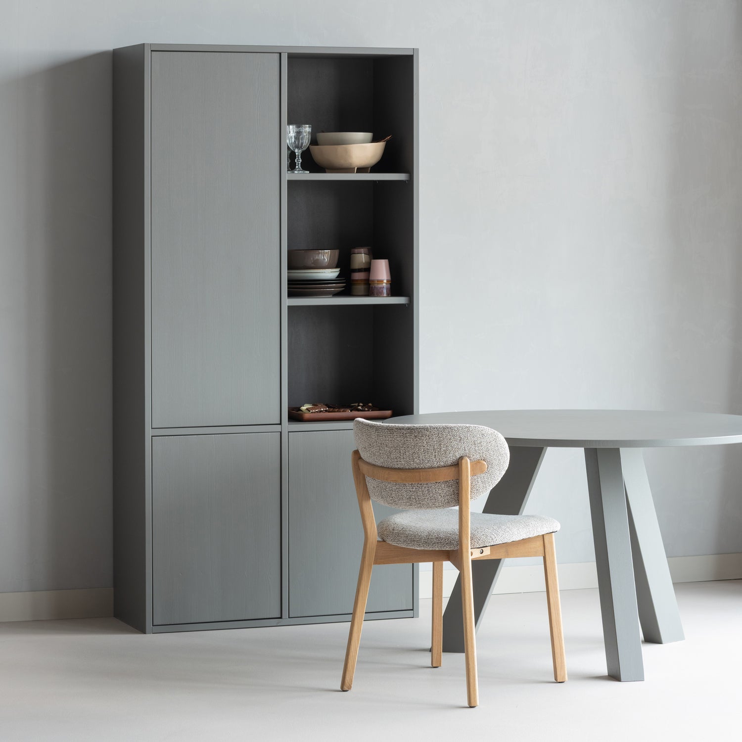 Ronde Eettafel Rhonda Eikenhout - 129 cm - Warmgrijs - Afbeelding 4