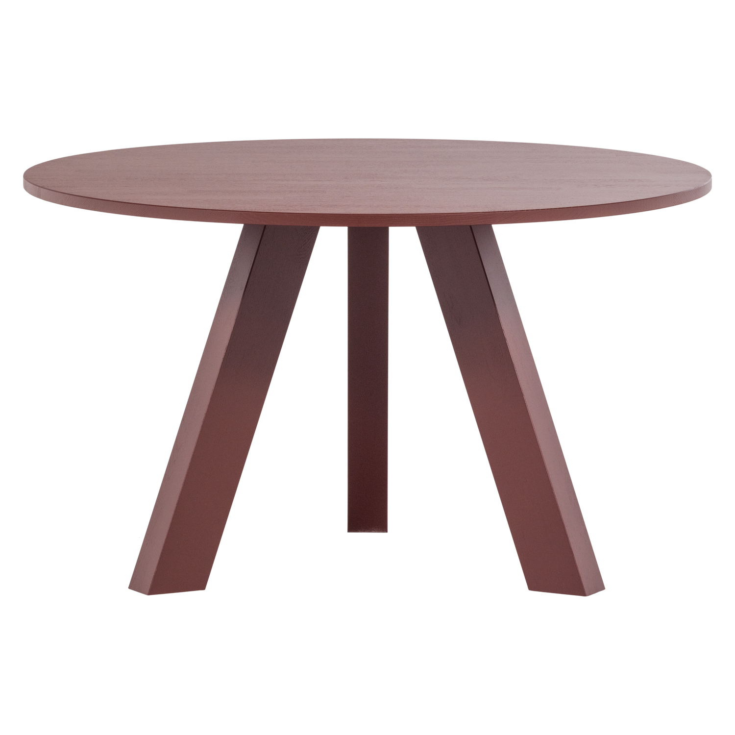 Ronde Eettafel Rhonda Eikenhout - 129 cm - Bordeauxrood - Afbeelding 5