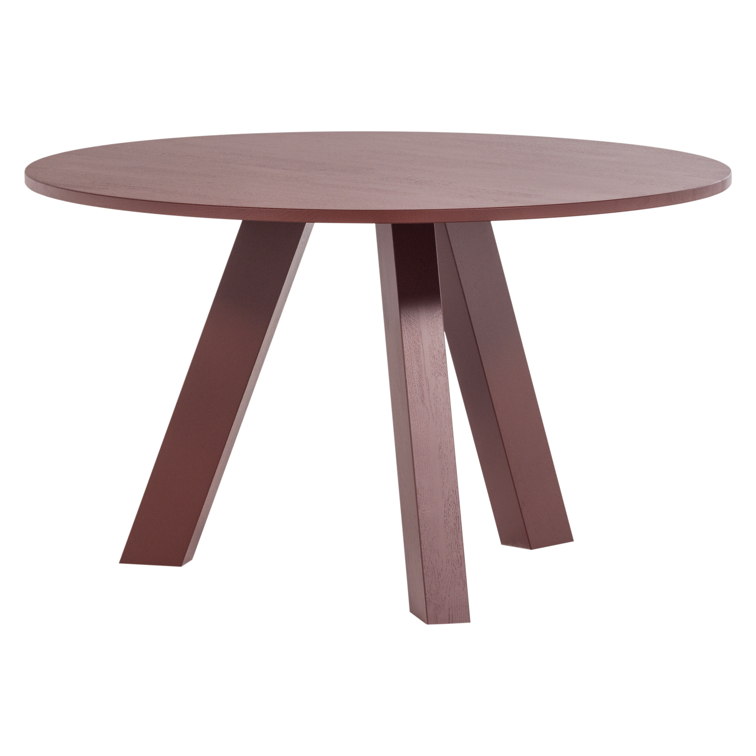 Ronde Eettafel Rhonda Eikenhout - 129 cm - Bordeauxrood - Afbeelding 2