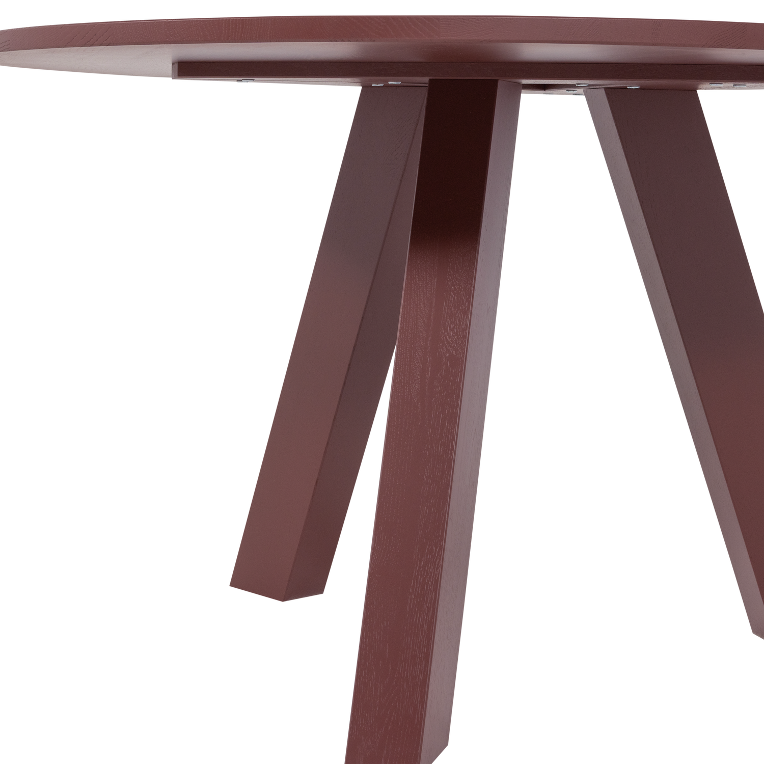 Ronde Eettafel Rhonda Eikenhout - 129 cm - Bordeauxrood - Afbeelding 6