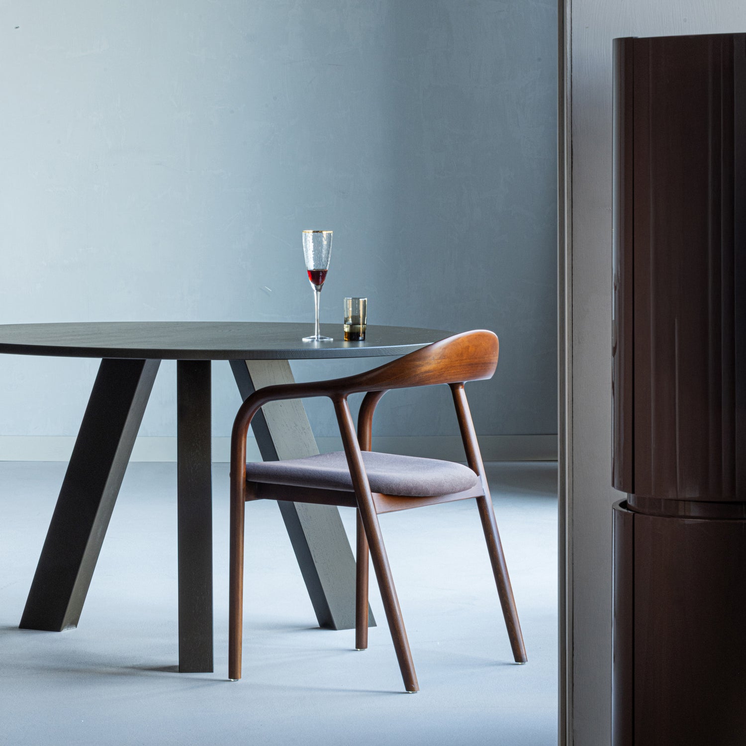 Ronde Eettafel Rhonda Eikenhout - 129 cm - Bruin - Afbeelding 6