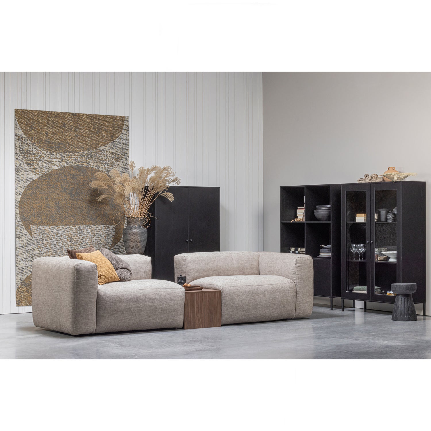 Vitrinekast Xam Grenenhout - Zwart - Afbeelding 6