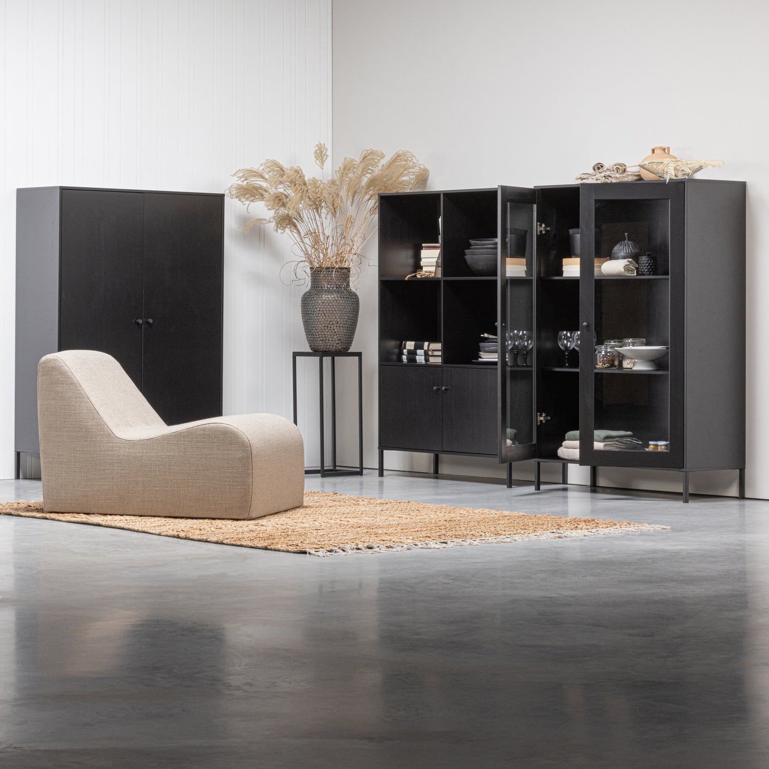 Vitrinekast Xam Grenenhout - Zwart - Afbeelding 9