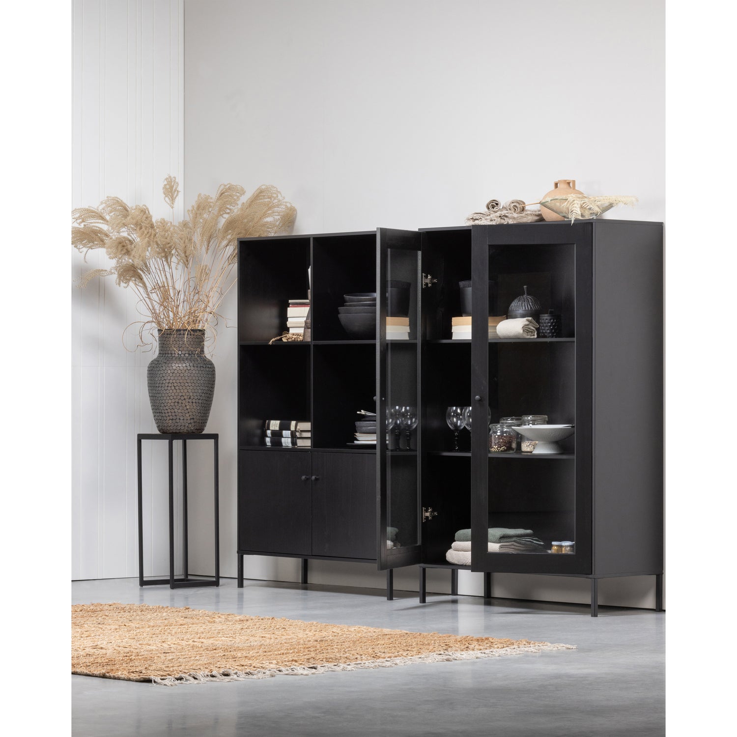 Vitrinekast Xam Grenenhout - Zwart - Afbeelding 5