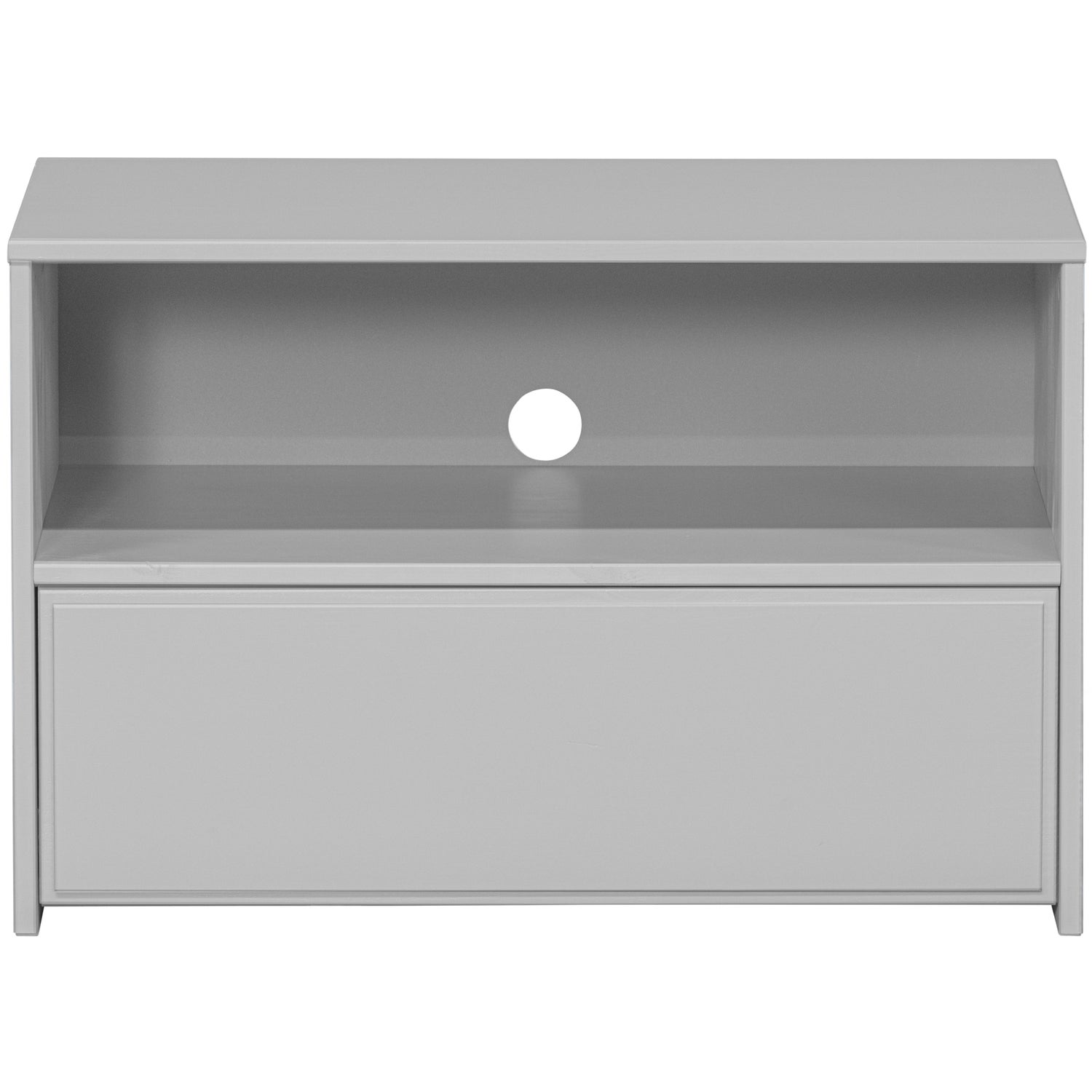 TV-meubel Yissa Met open vak, Grenenhout, 70cm, kleur Wolkengrijs - Afbeelding 2