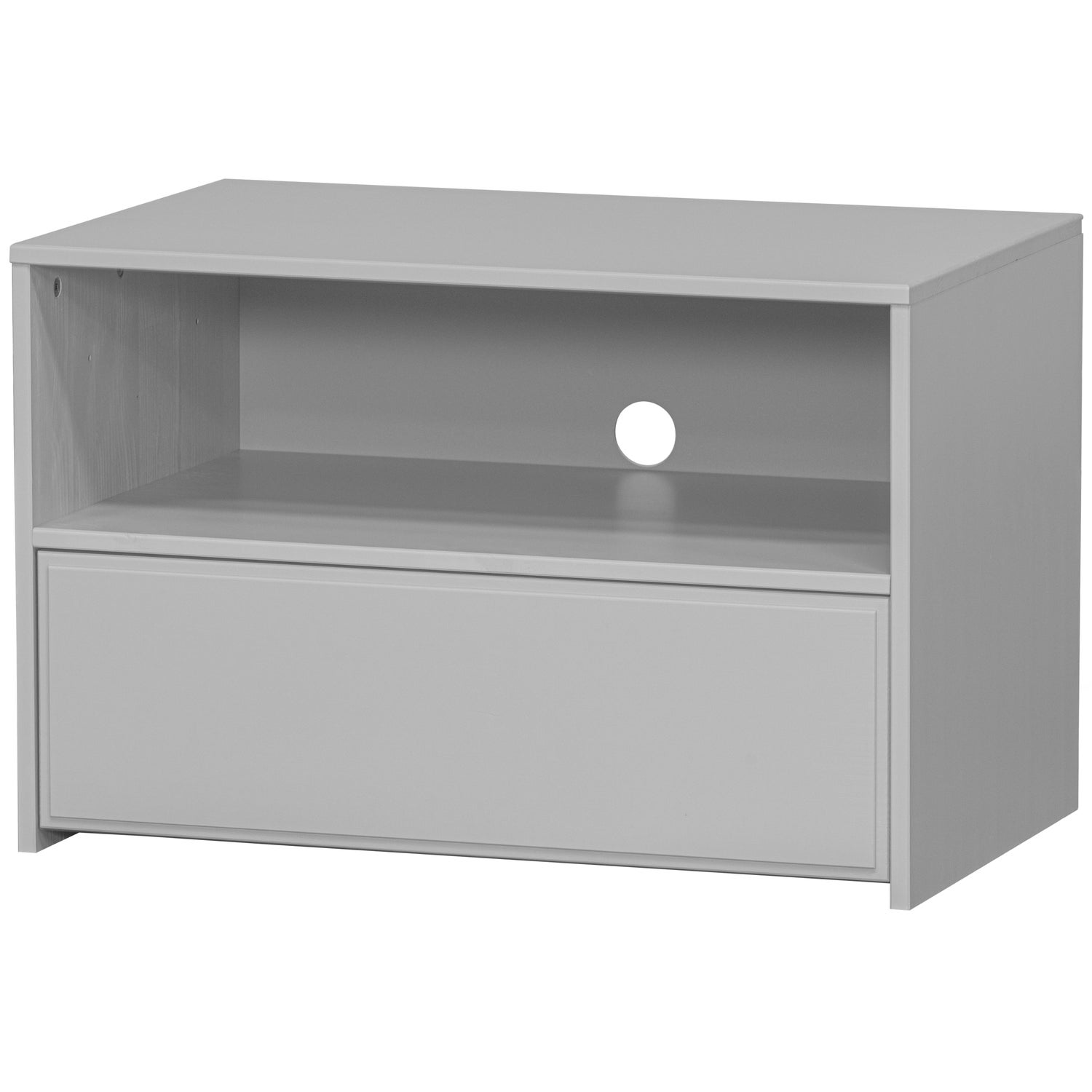 TV-meubel Yissa Met open vak, Grenenhout, 70cm, kleur Wolkengrijs