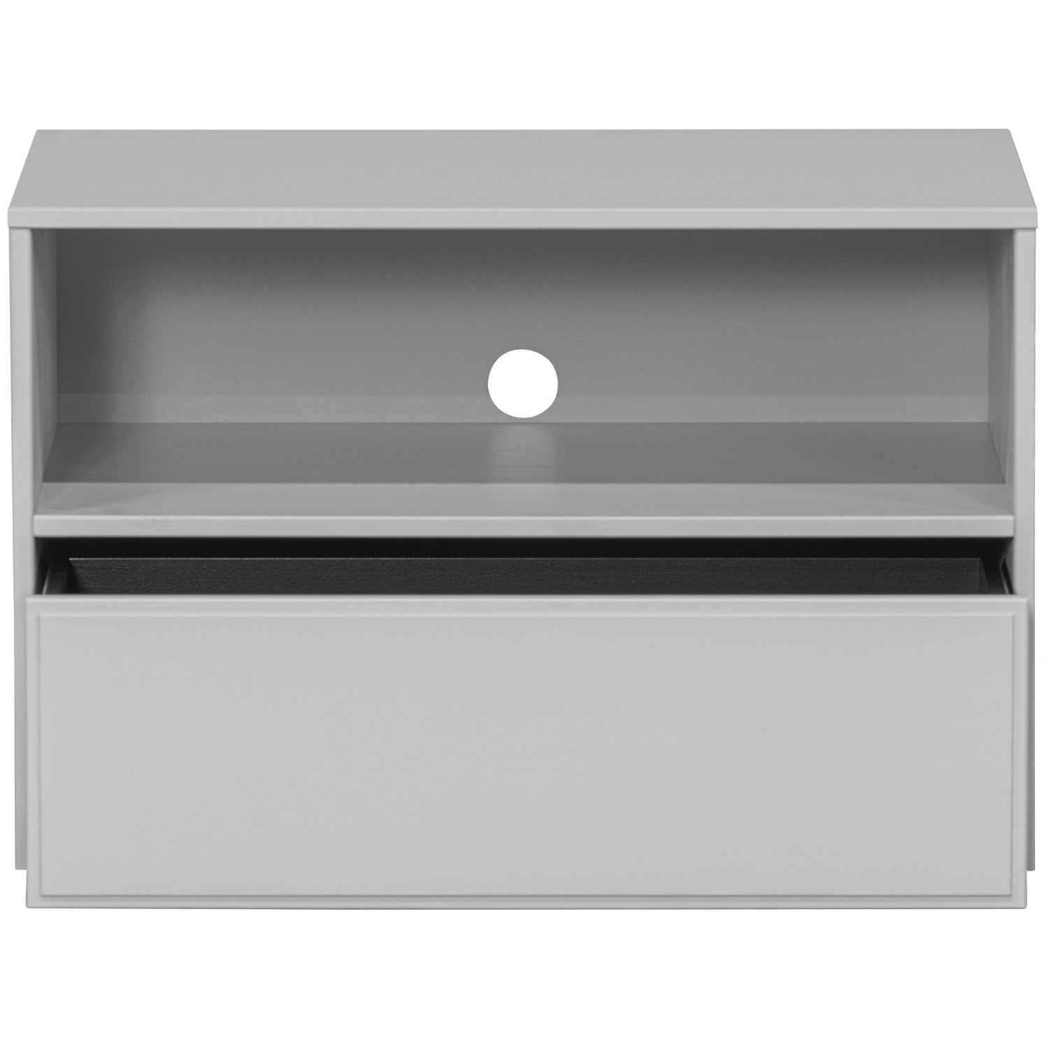 TV-meubel Yissa Met open vak, Grenenhout, 70cm, kleur Wolkengrijs - Afbeelding 3