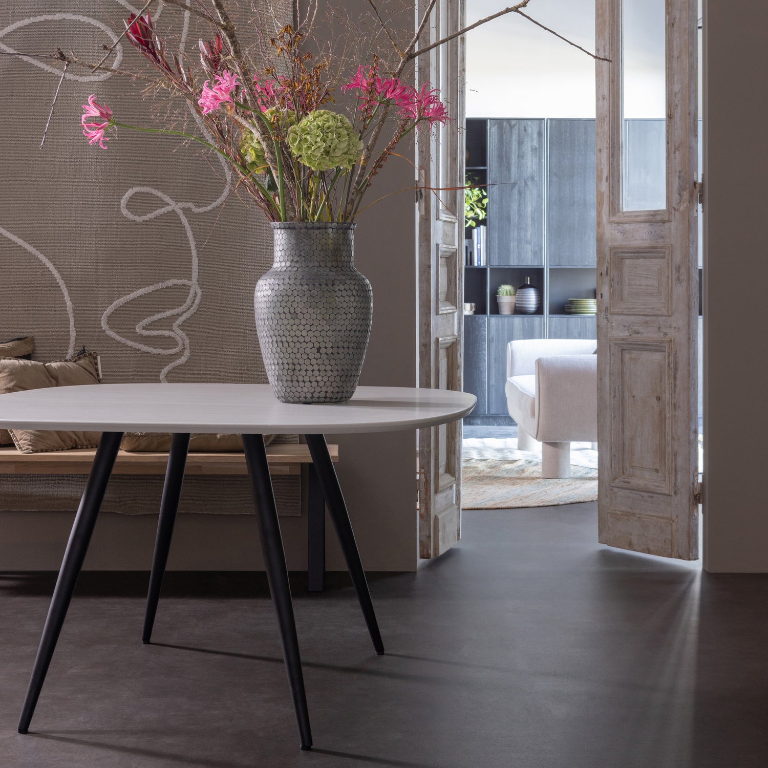 Eetkamerbank Tablo Eikenhout, 160cm - Naturel - Afbeelding 5