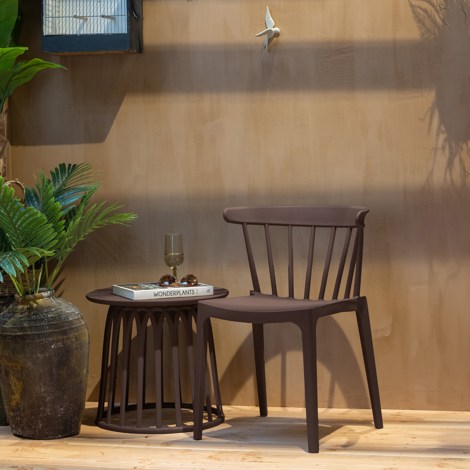 Tuin Bijzettafel Boy 50cm - Paars/bruin - Afbeelding 2