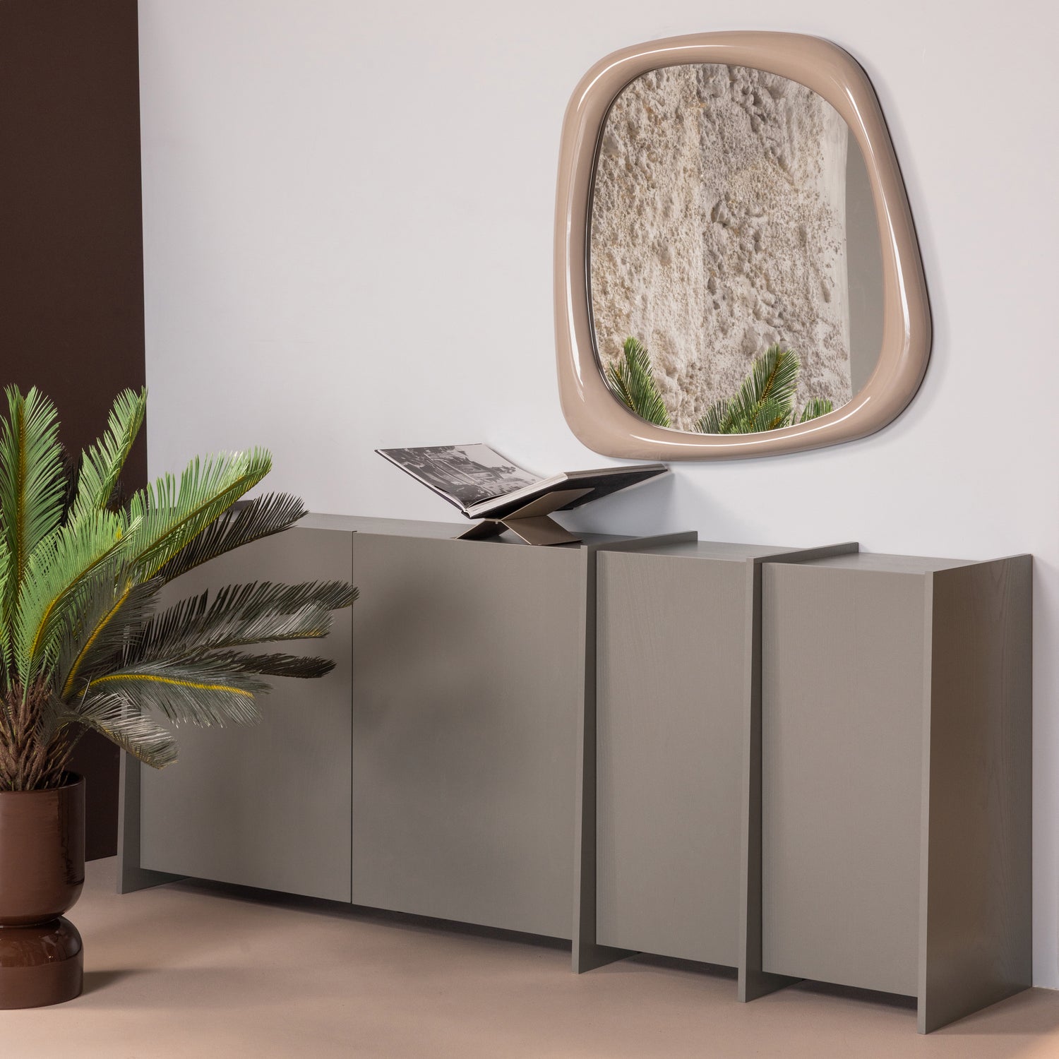 Dressoir Brock Essen Fineer 200 cm - Warmgrijs - Afbeelding 2