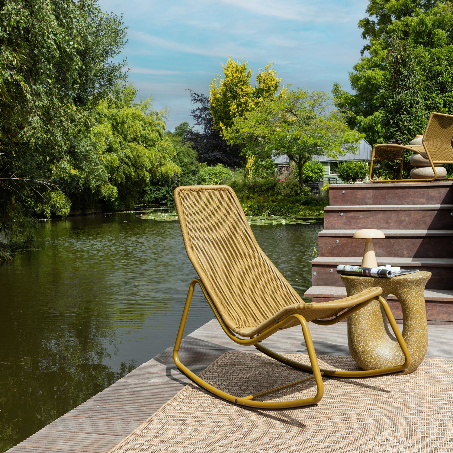 Tuin Schommelstoel Tom Rattan - Honinggeel - Afbeelding 2